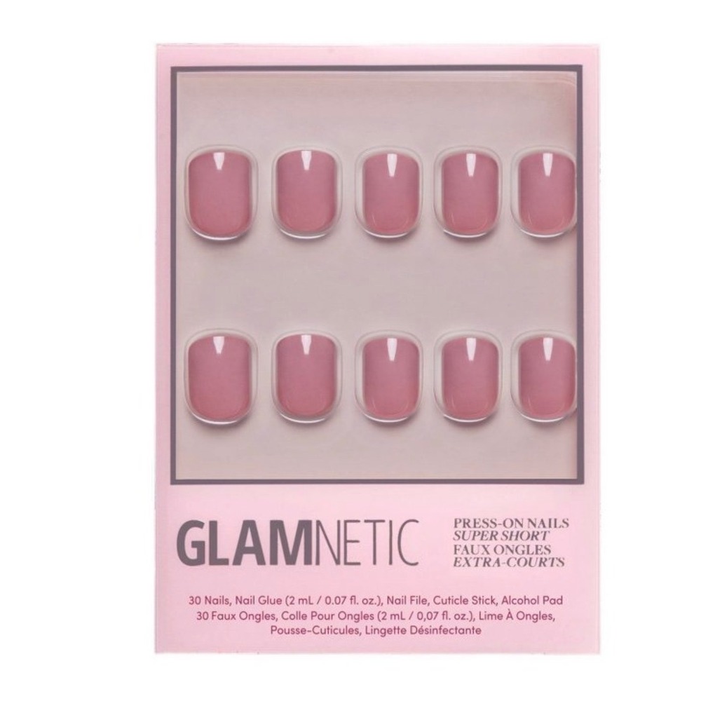 Glamnetic Mauve Cutie Press-On Nails Super Short Round Pink NIB